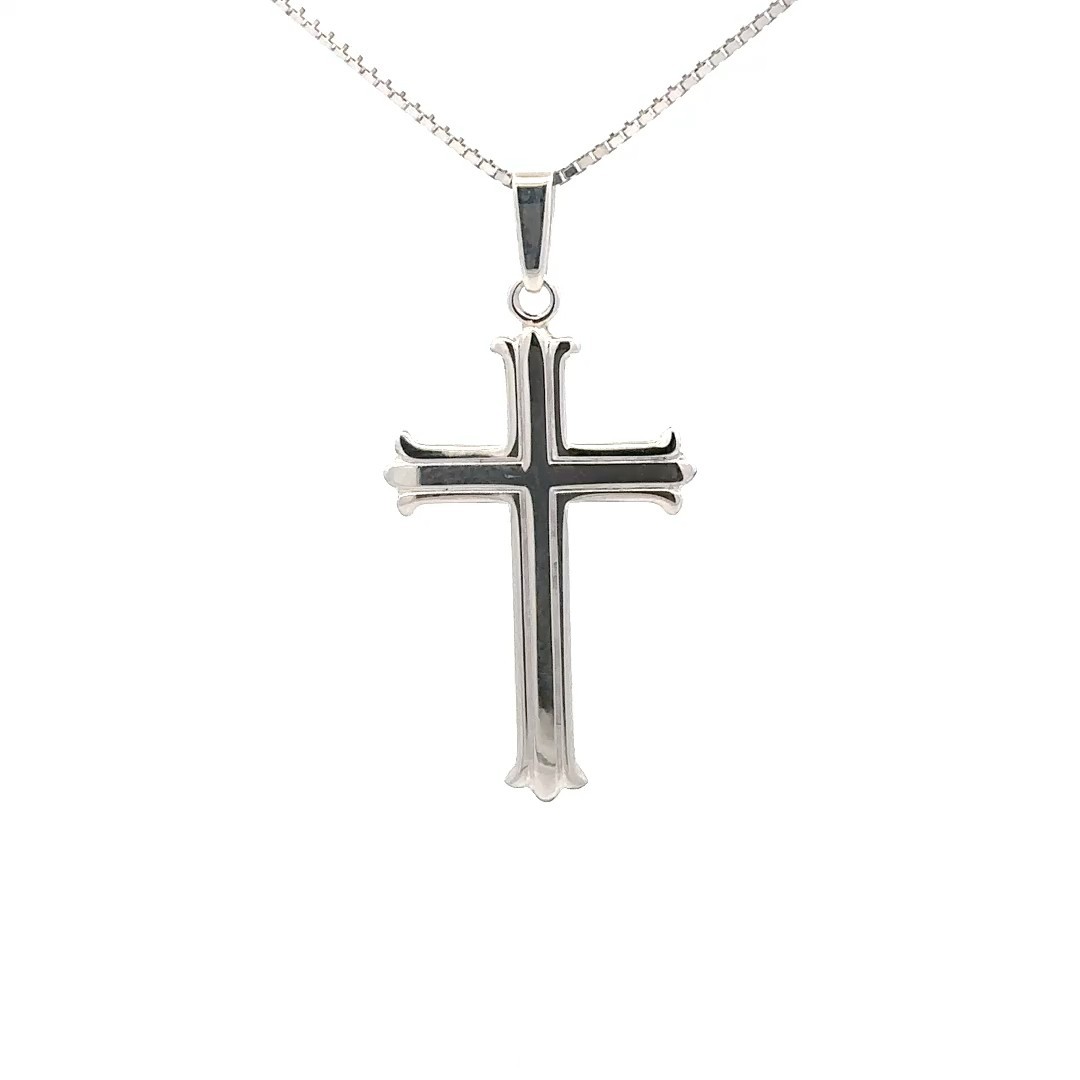Sterling Silver Cross Pendant (3/4 x 1 1/2 Inch)
