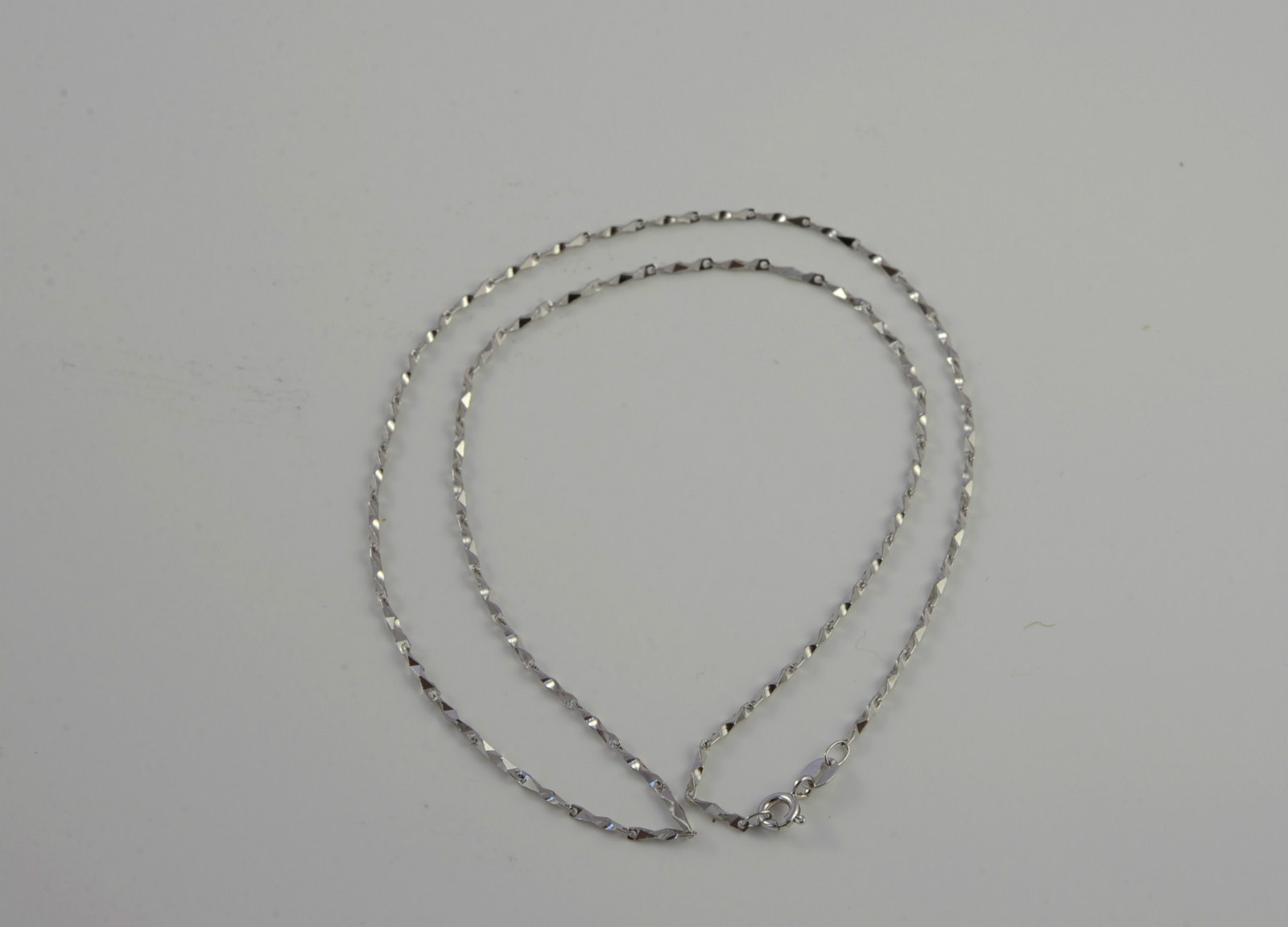 S925 Fine Sterling Silver Twisted Necklace Chain 1.5mm / 18″ / 3.4g USA seller
