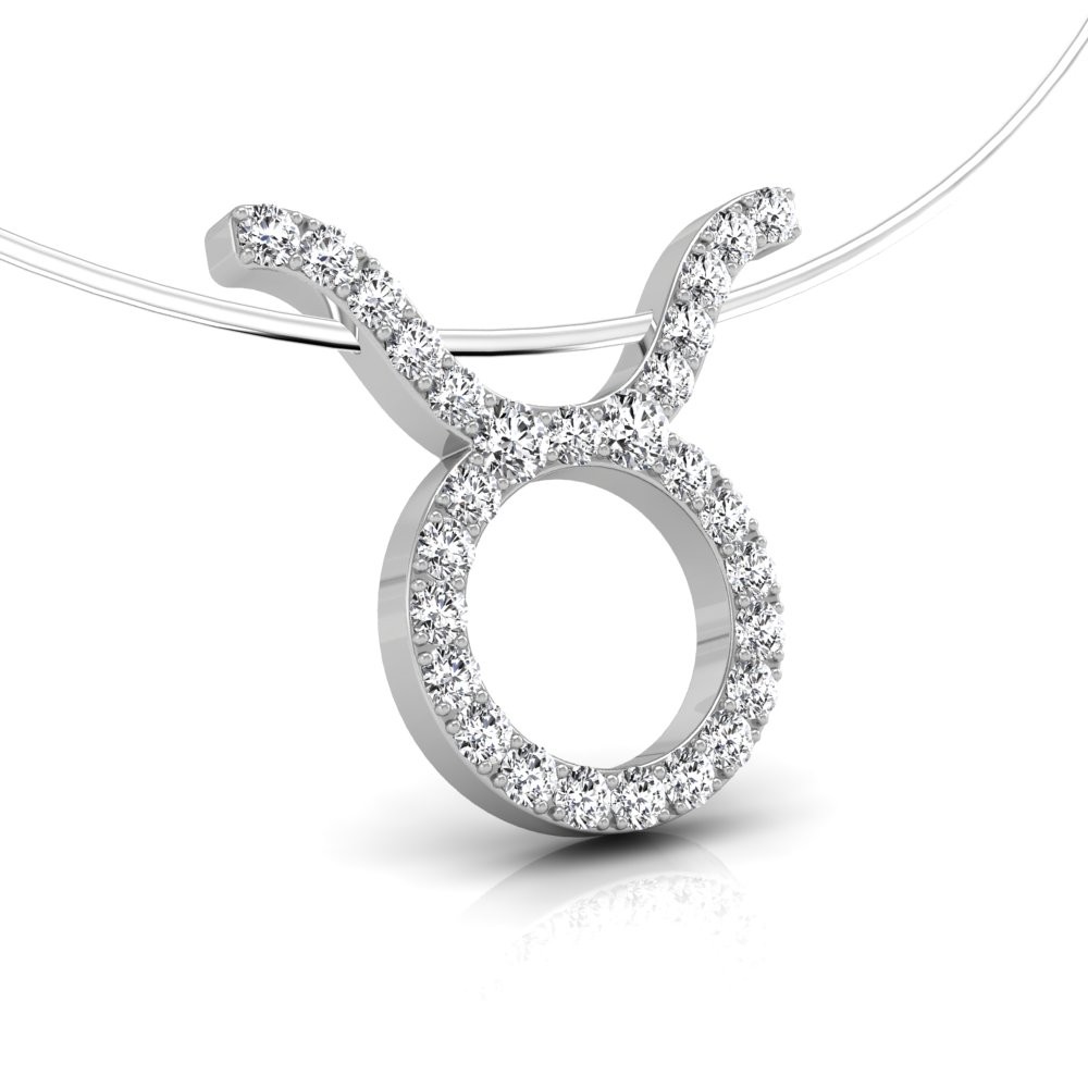 0.17ct F-G Round Lab Grown Diamond Pendant 18K White Gold Certified