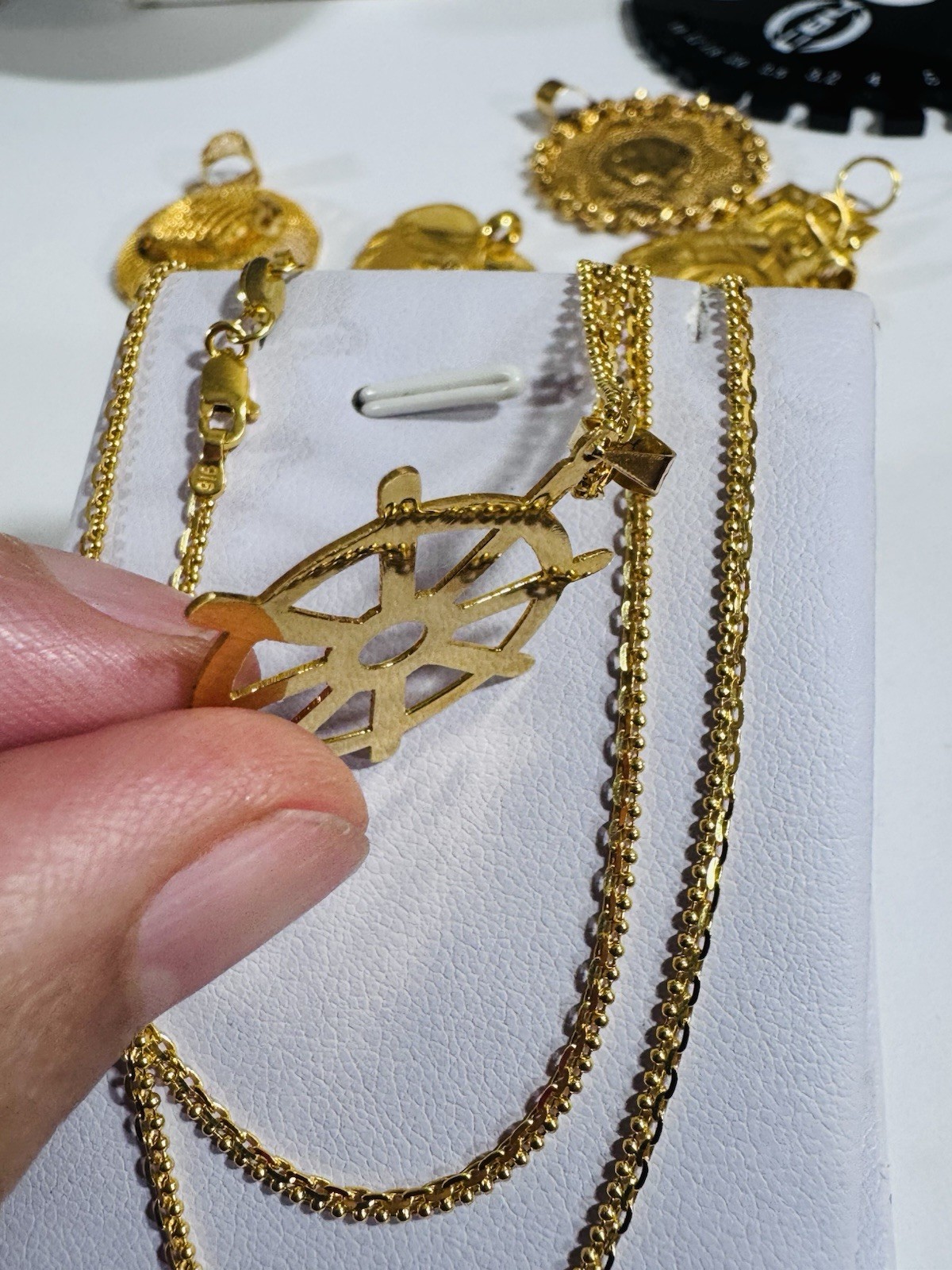 Saudi Dubai 22K Solid 916 Real Gold Mariner Set Necklace 20” Long 8.04g 2.2mm