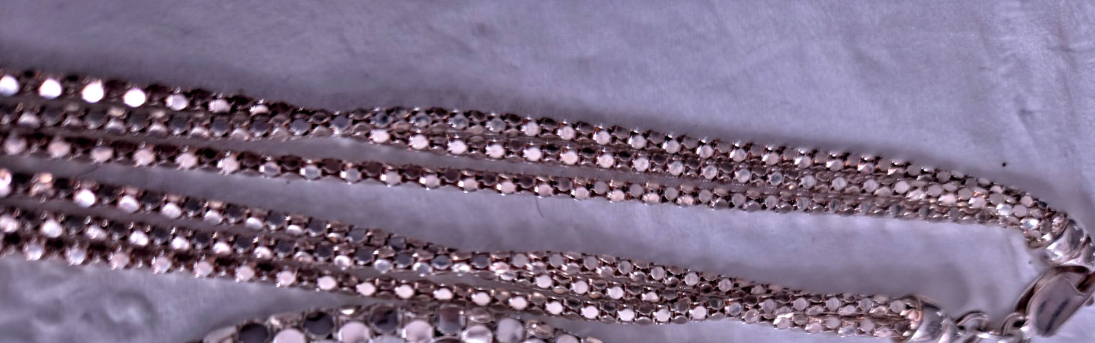 Sterling Silver Triple Strand Popcorn Chain Necklace 18″ Layered Lengths