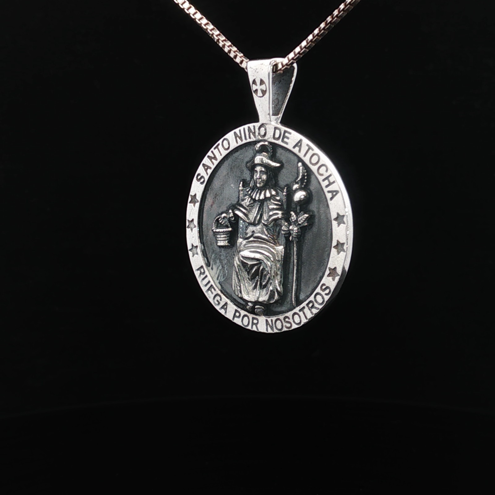 Sterling Silver Santos Nino De Atocha (Holy Infant of Atocha) Necklace