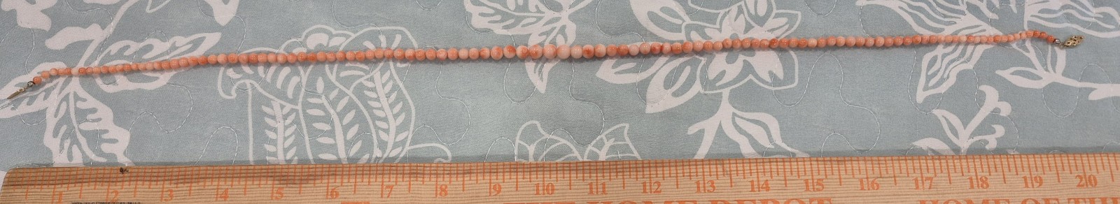 Hawaiian Pink Coral Necklace, 21″, Angel-Skin Color, From Maui In Mid-1980s