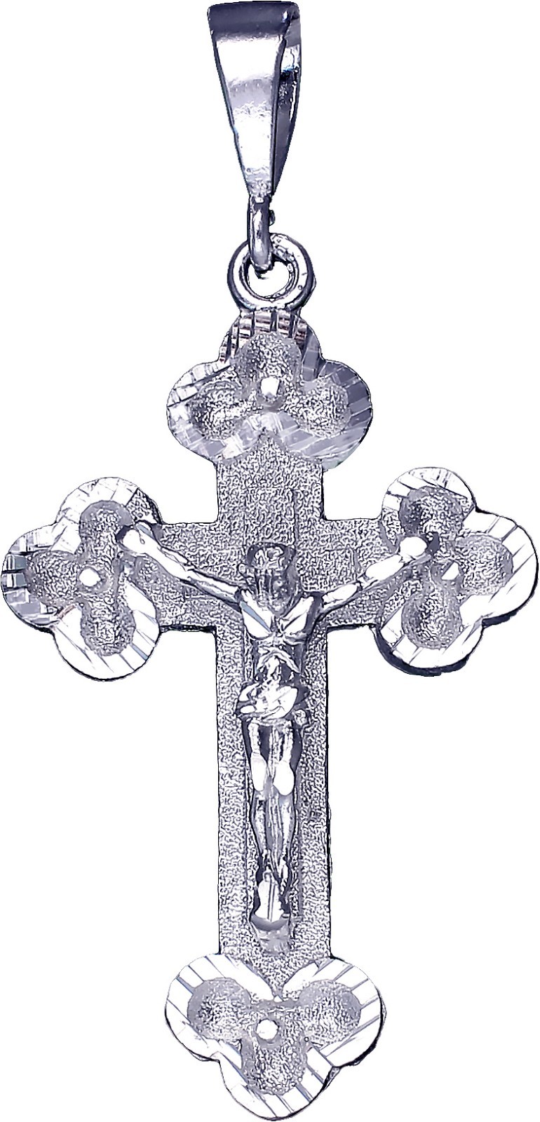 Large 3.3″ Sterling Silver Crucifix Cross with Jesus Pendant Necklace 24″ Chain