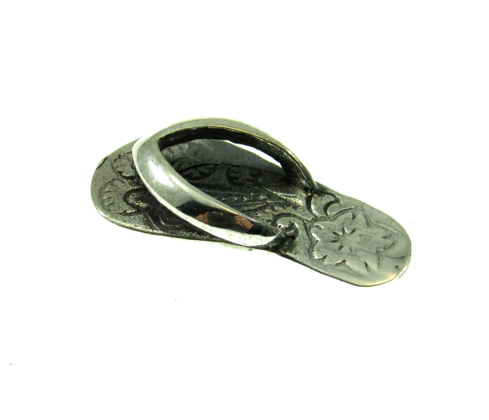 Handcrafted Solid 925 Sterling Silver FLIP FLOP Sandal Slide Pendant