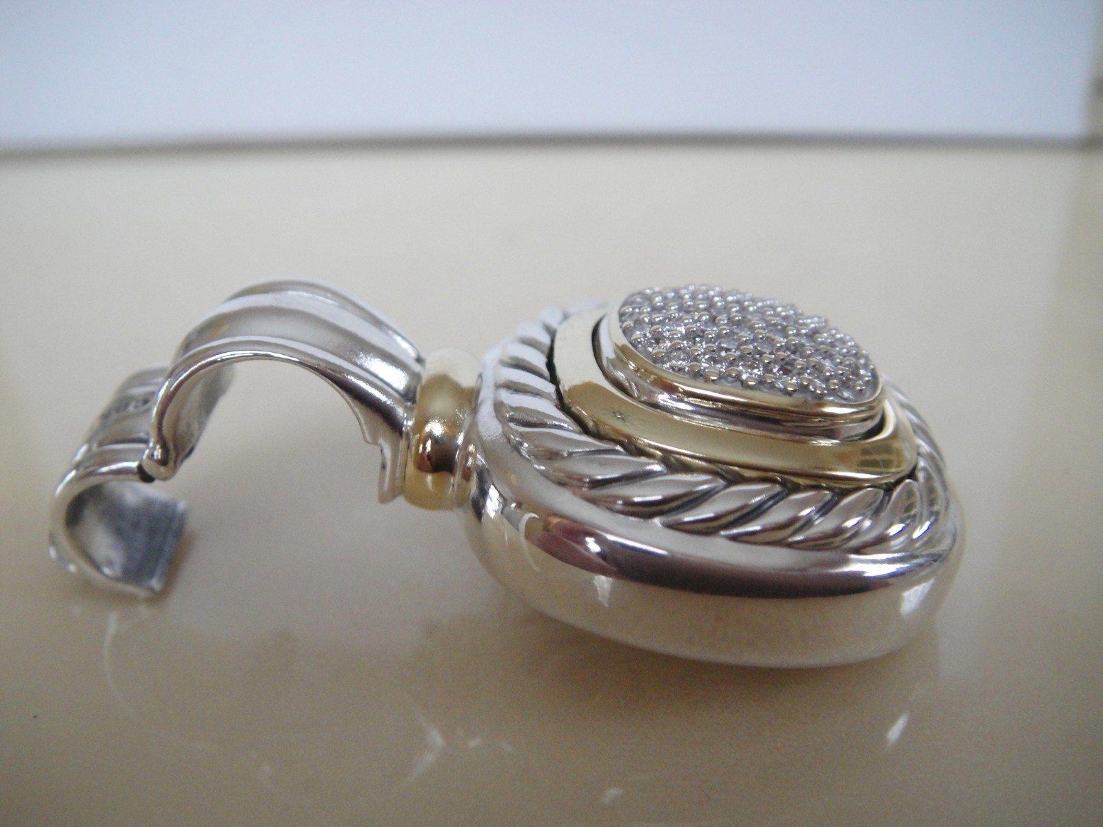 $2450 DAVID YURMAN 18K GOLD ,SS LARGE ALBION DIAMOND ENHANCER