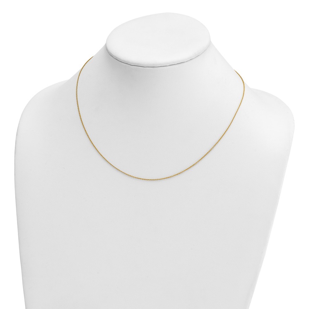14k Yellow Gold Polished 1.1mm Solid Cable Chain Necklace 18″ for Women 1.29 g