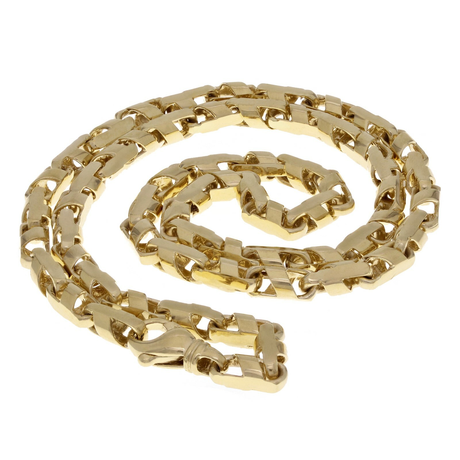 14k Yellow Gold Handmade Fashion Link Necklace 22″ 5.5mm 62 grams