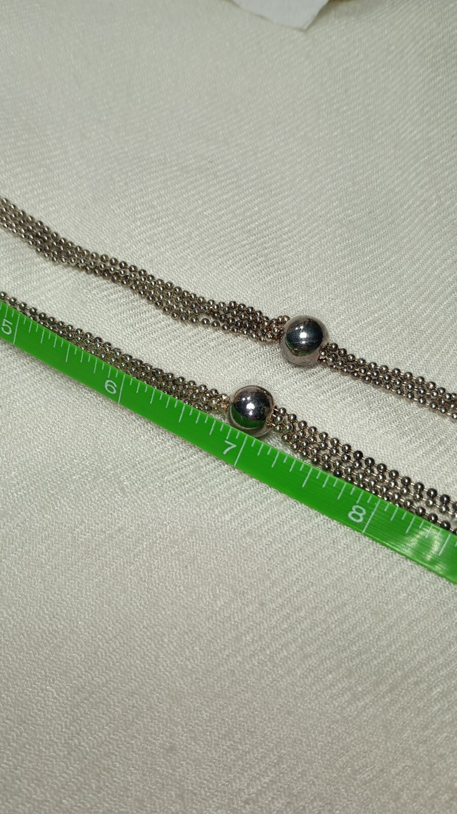 Milor Italy Sterling Silver Ball Chain Tassel Lariat Long Necklace 36 In
