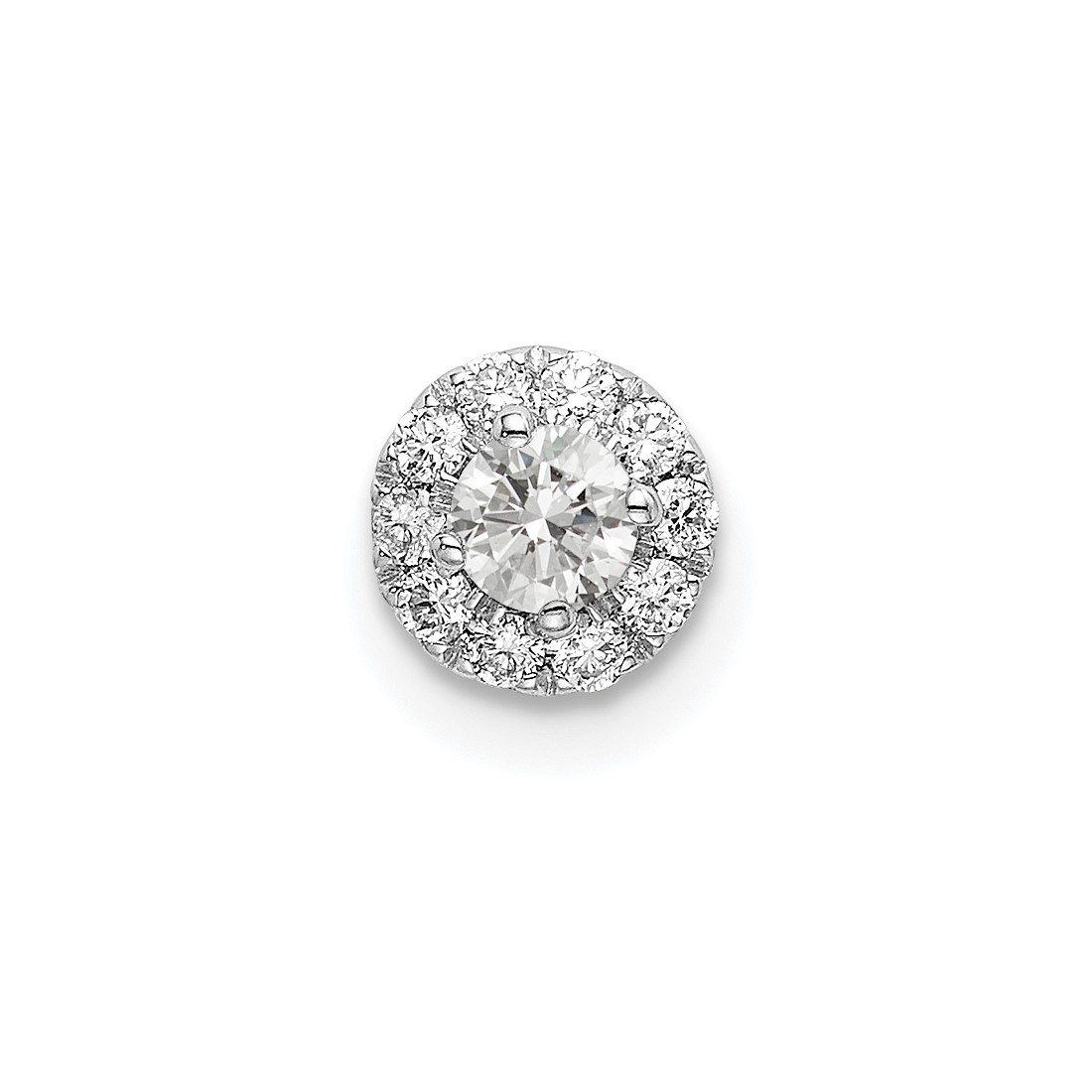 14K White Gold Lab-Created Diamond SI1/SI2, G H I, Halo Pendant PM6635-025-WLG
