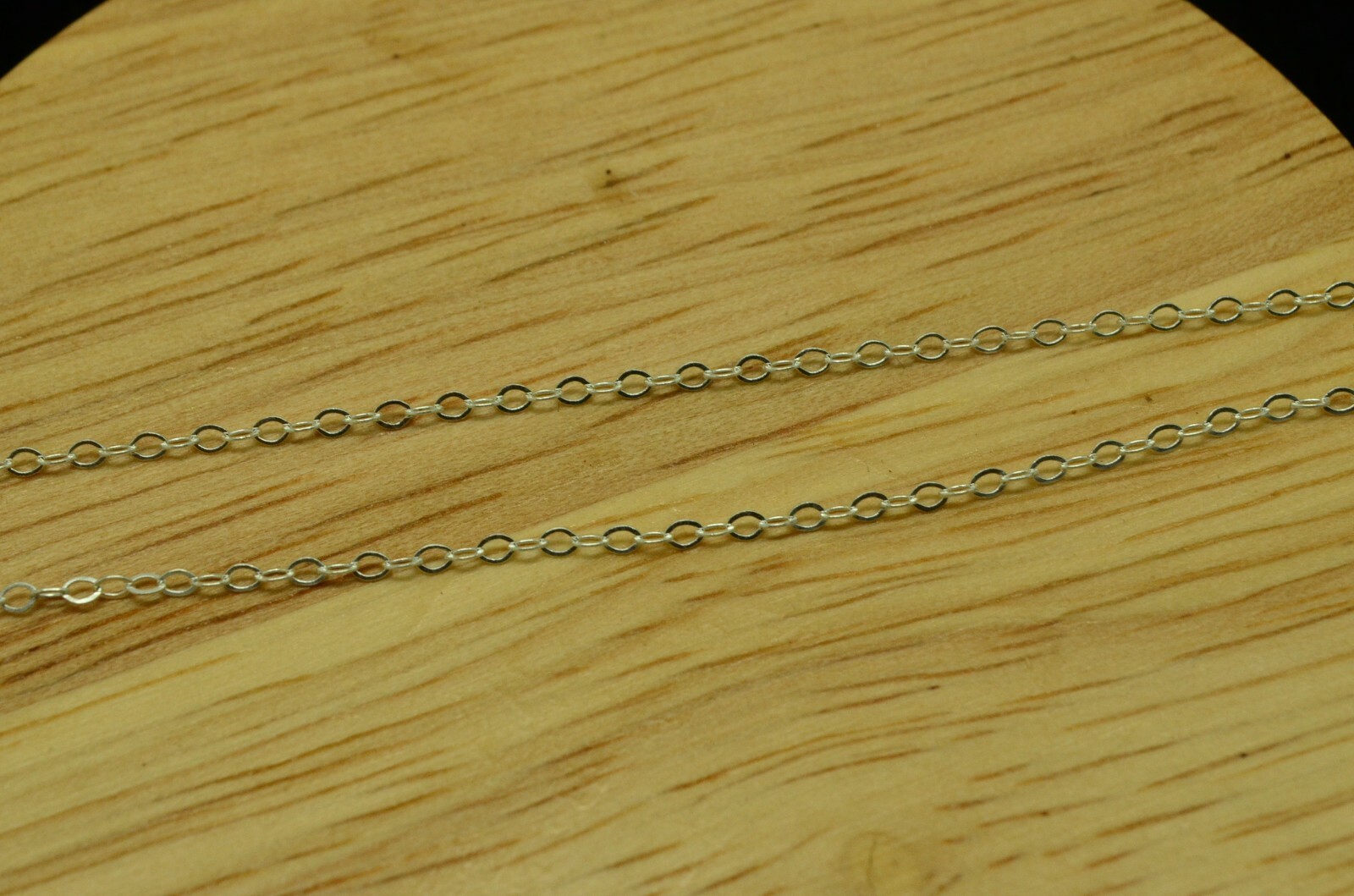 16″ 925 STERLING SILVER THIN SPARKLING ROLO CHAIN SPRING RING CLASP NECKLACE
