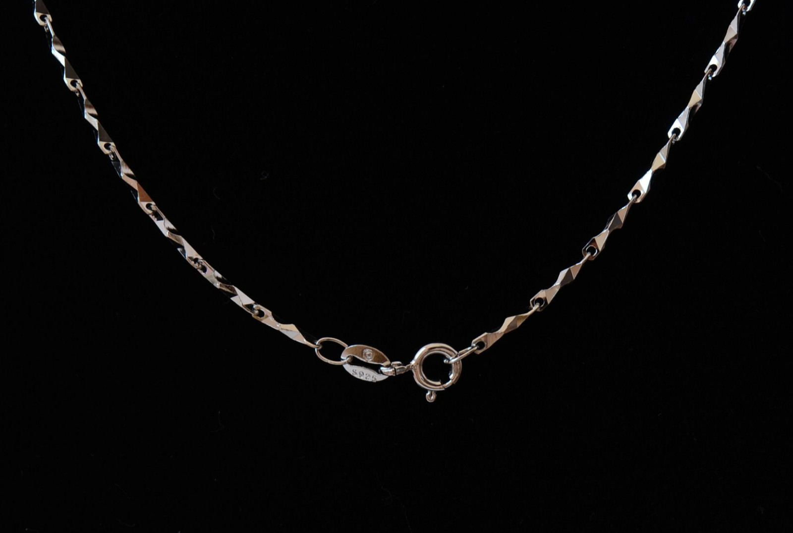 S925 Fine Sterling Silver Twisted Necklace Chain 1.5mm / 18″ / 3.4g USA seller