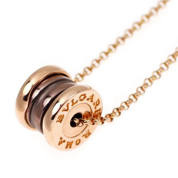 Bvlgari Bronze Ceramic/ K18PG Pendant Necklace B.ZERO1 Rome – Auth free shipping