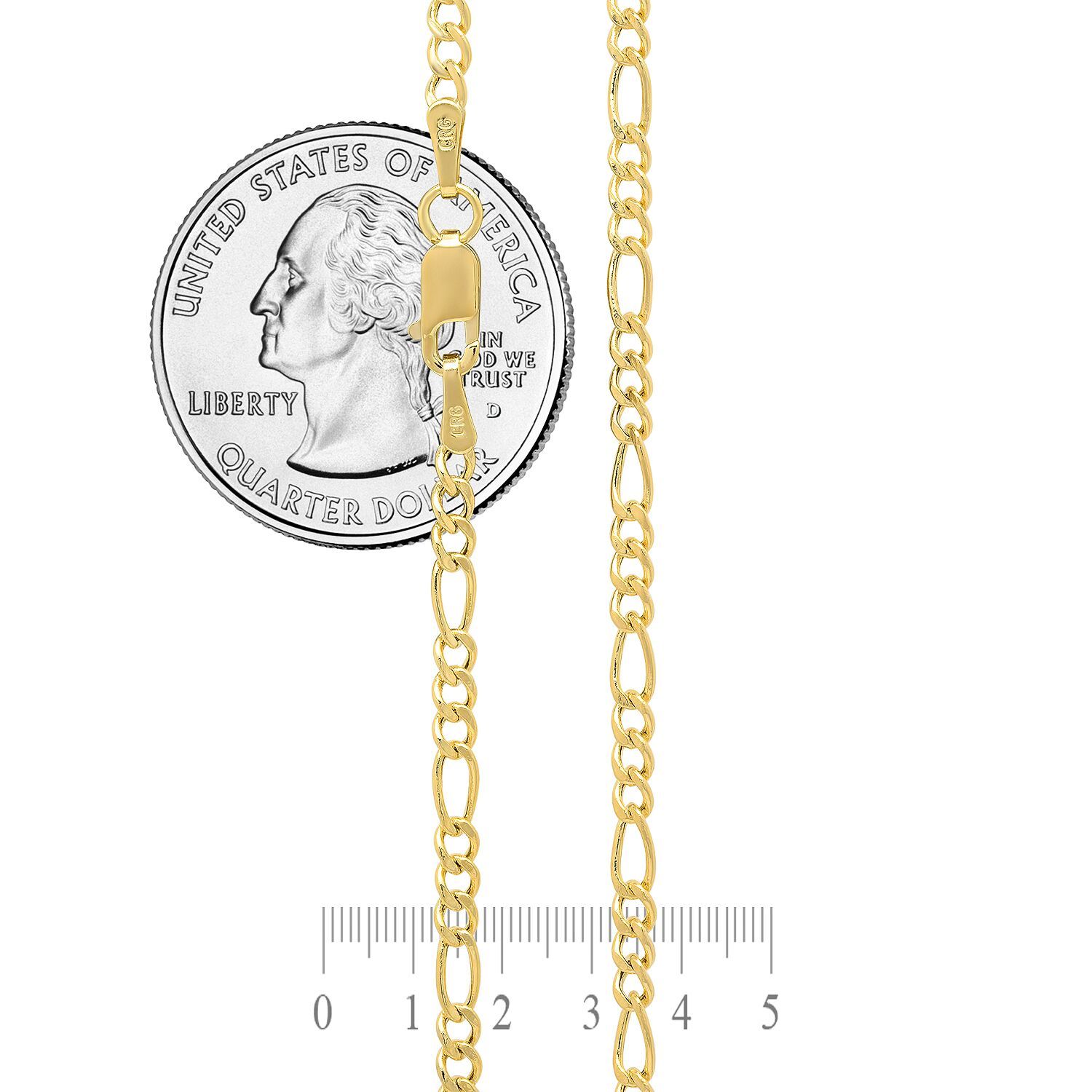 Real 14k Yellow Gold Figaro Link Chain 2.5mm-4.5mm Necklace Size-16″-30″ Hollow
