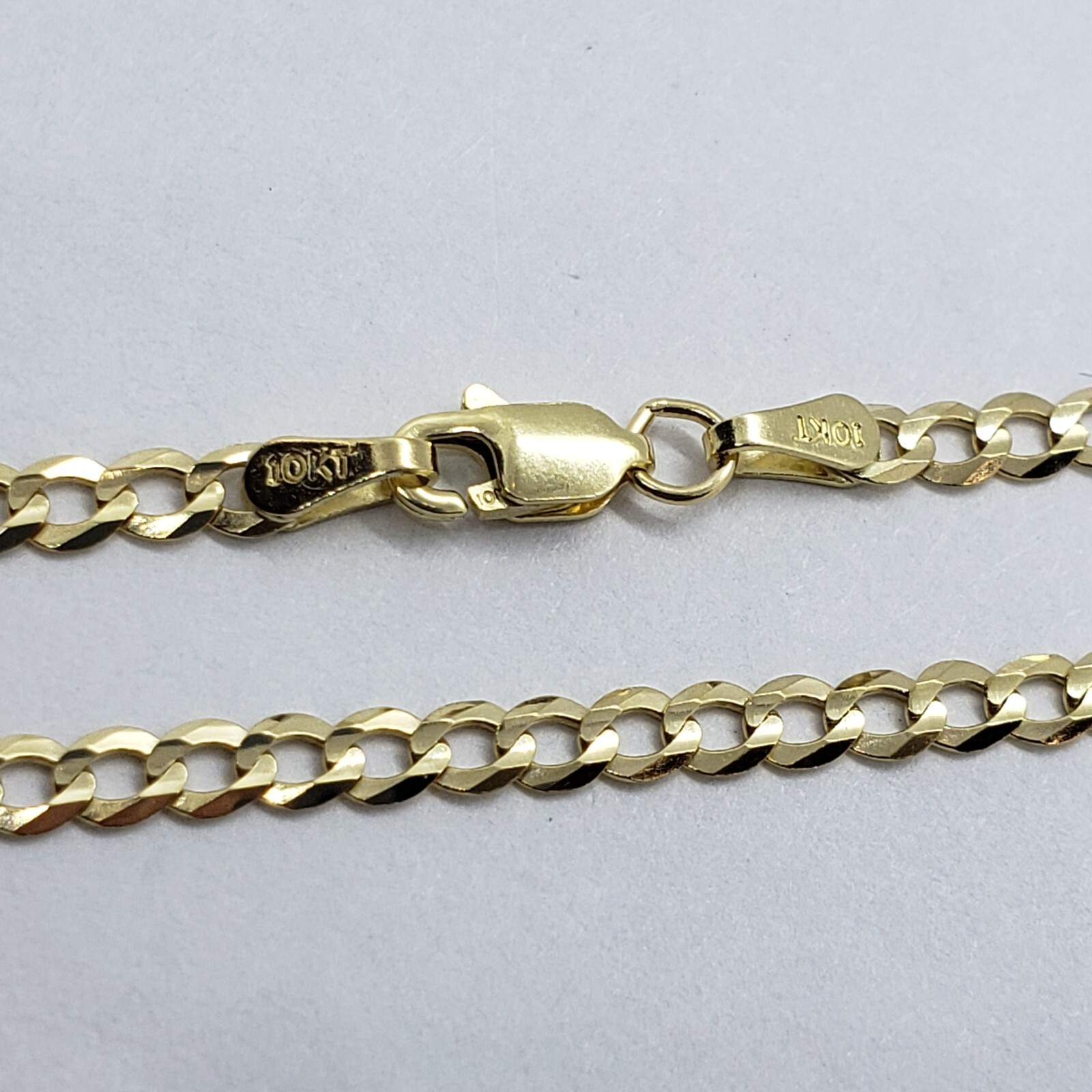 10K Yellow Gold Solid Cuban Link Chain Curb Necklace Bracelet 3mm, 7″~30″