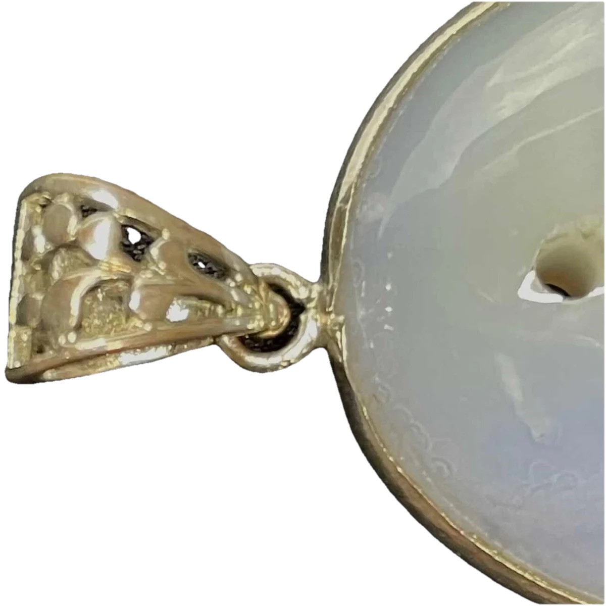 Oval Moonstone Cabochon 40cm x 30cm Sterling Silver Pendant w/Drill Hole 16.07g