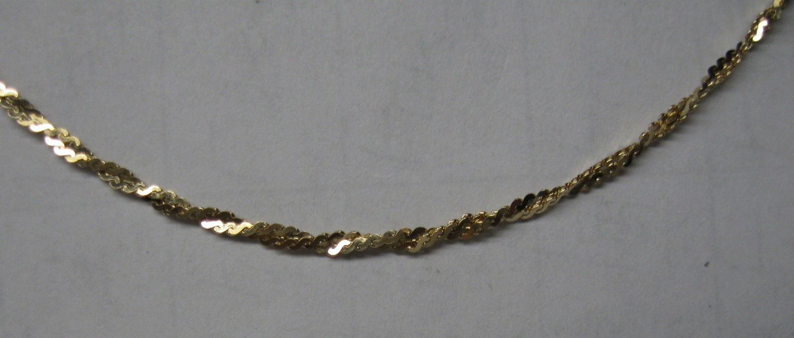 14K SOLID GOLD 16″ BRAIDED SERPENTINE 2MM NECKLACE CHAIN 3.4 GRAMS NICE
