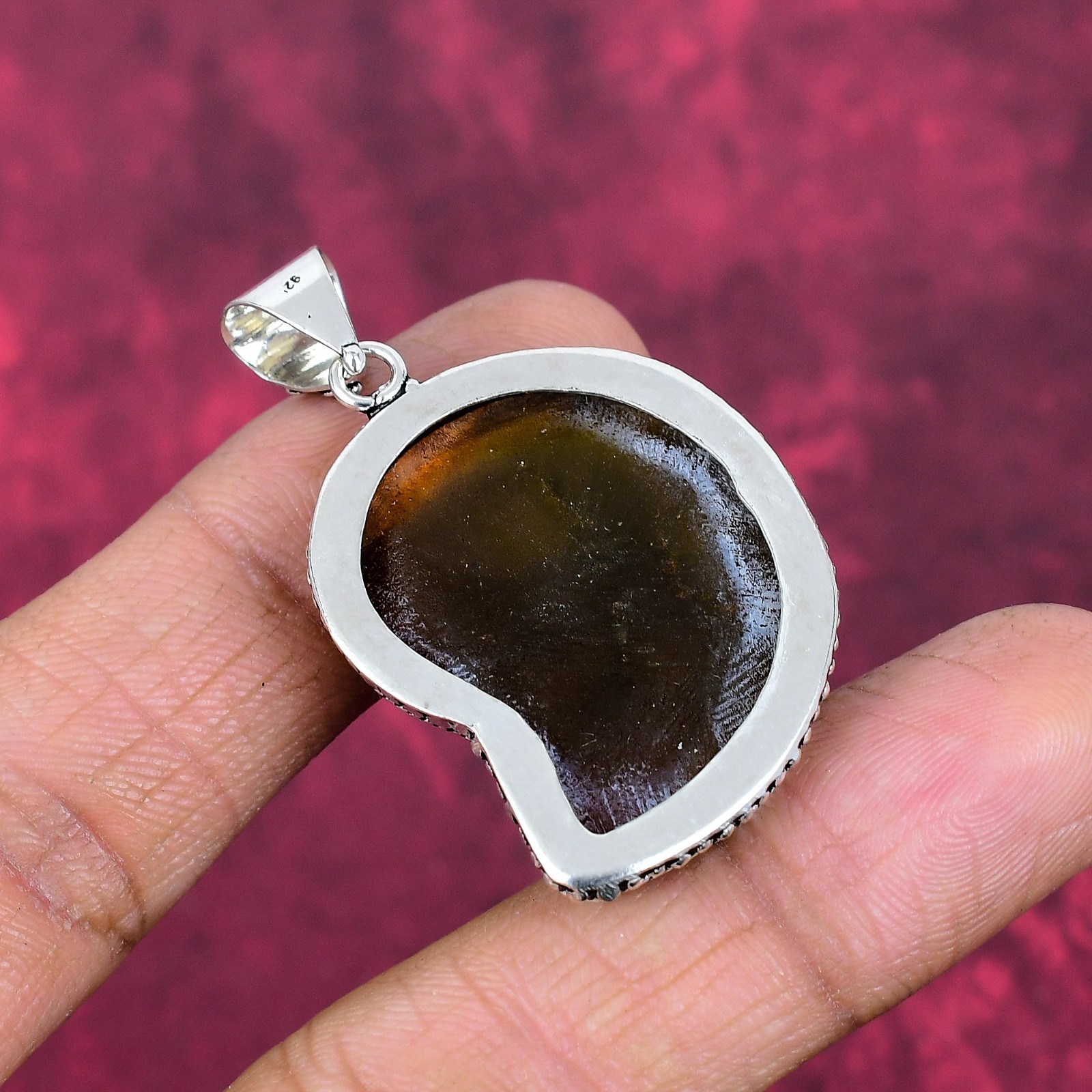 Ammonite Fossil Gemstone Handmade 925 Silver Jewelry Pendant Gifts For Love