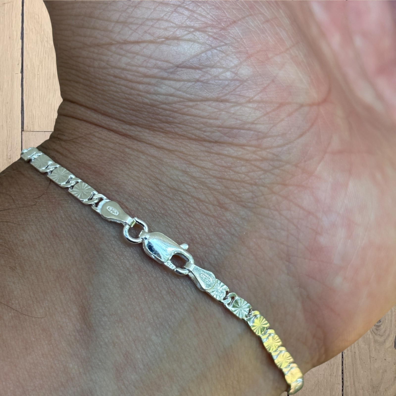 3mm Valentino Link Bracelet – Real Solid 925 Sterling Silver MADE IN ITALY