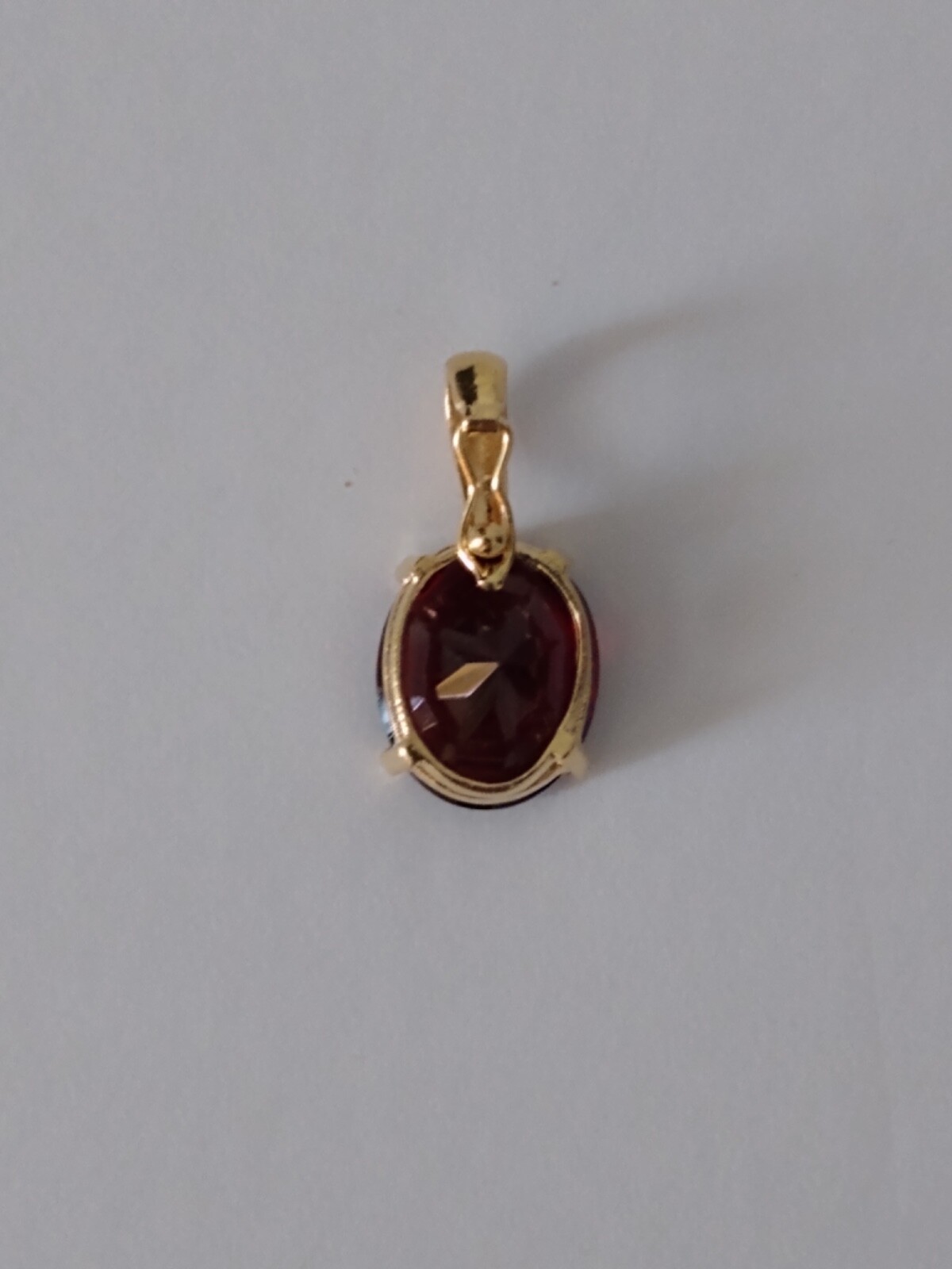 14k Yellow Gold CGA-Certified Garnet Enhancer Pendant