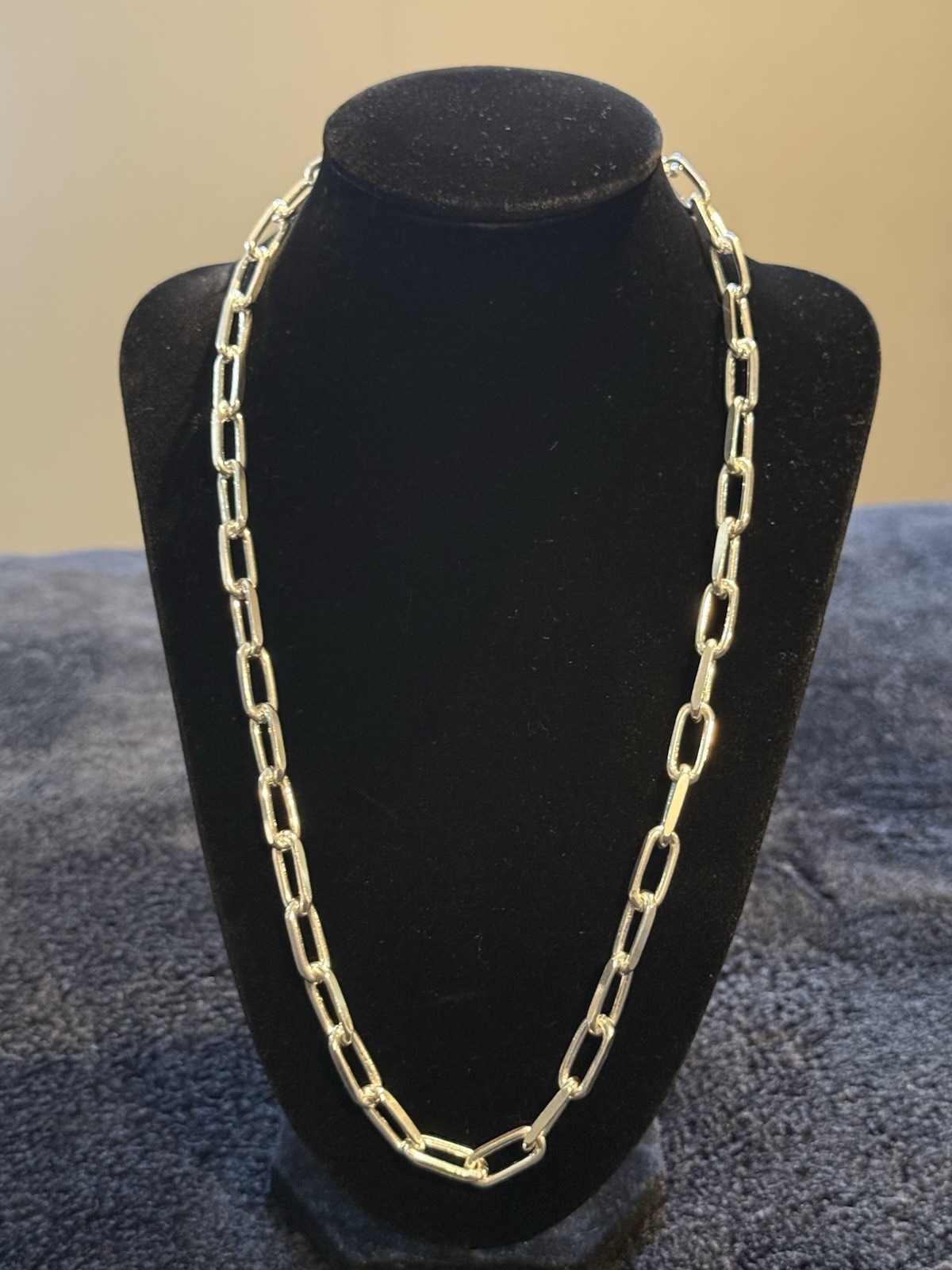 Solid 925 Sterling Silver Paperclip Chain Large 7mm Necklace Italy 50.7 grams