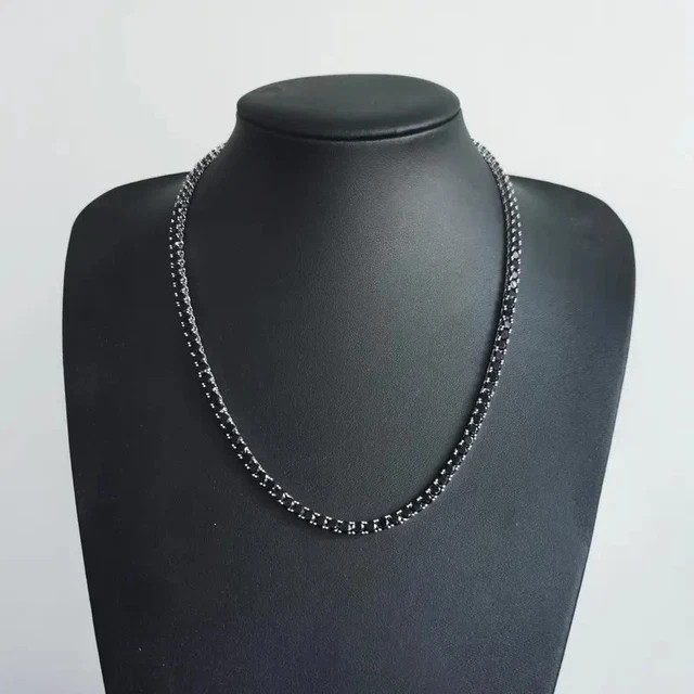 3MM Round Lab Created Diamond tennis Bracelet & Necklace 14k White Gold Plated