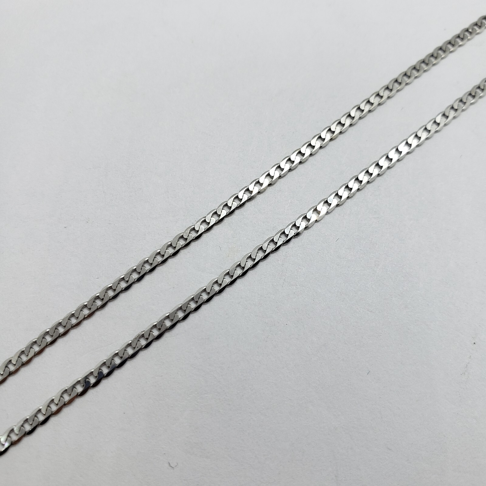 10K White Gold Solid Cuban Link Chain Curb Necklace Bracelet 3mm Size 7″~30″