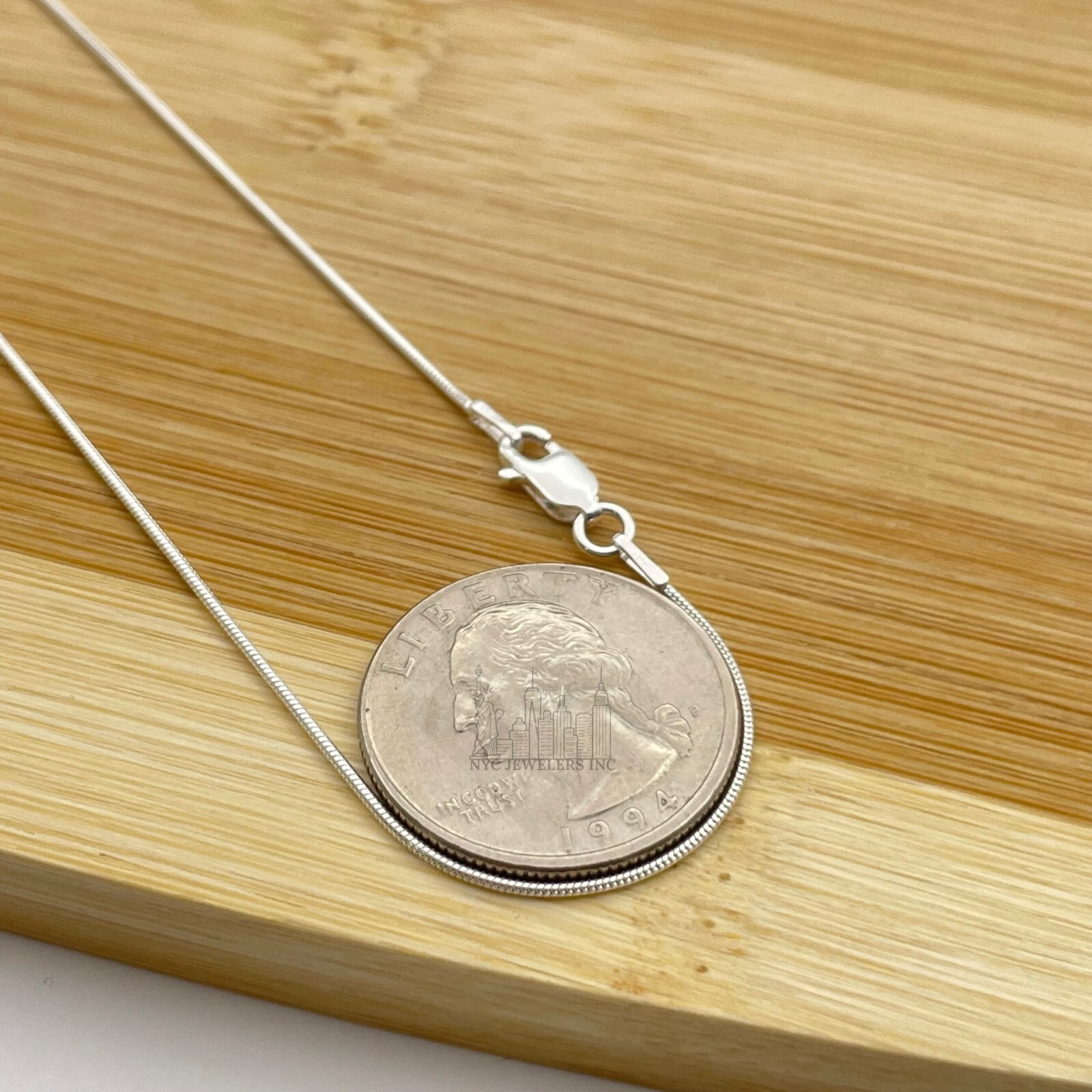 Italian Solid Sterling Silver Snake Chain Necklace Thin 925 Silver Chain 1.2MM