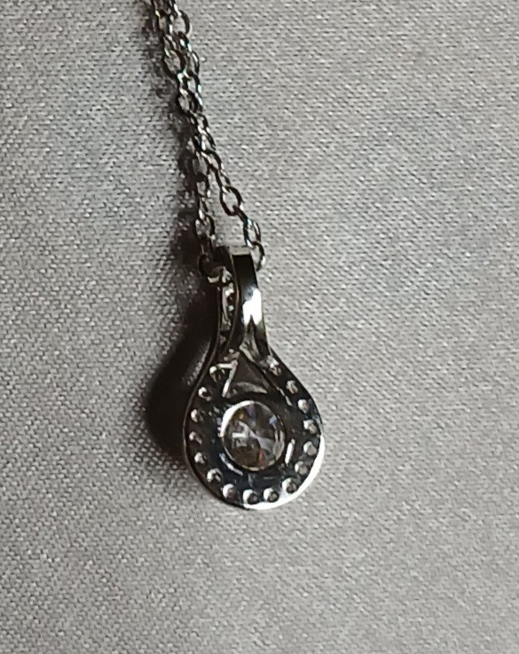 Real moissanite 18″ pendant necklace, 1.0ct.,Certified Tested, GRA Cert. Incl