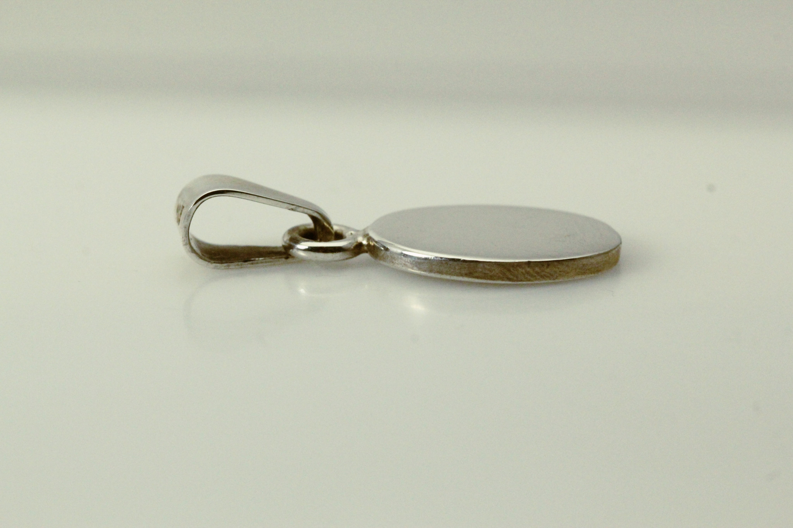 925 Sterling Silver Engravable Oval Pendant 4.6 Grams (PEN4546)