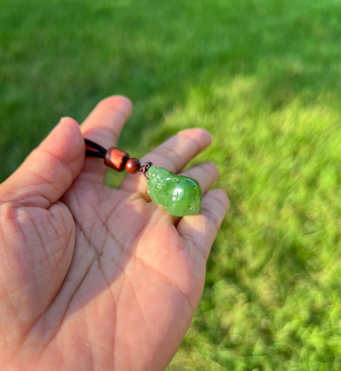 Adorable Genuine Natural Nephrite Jade Pixiu Pendant H182 3