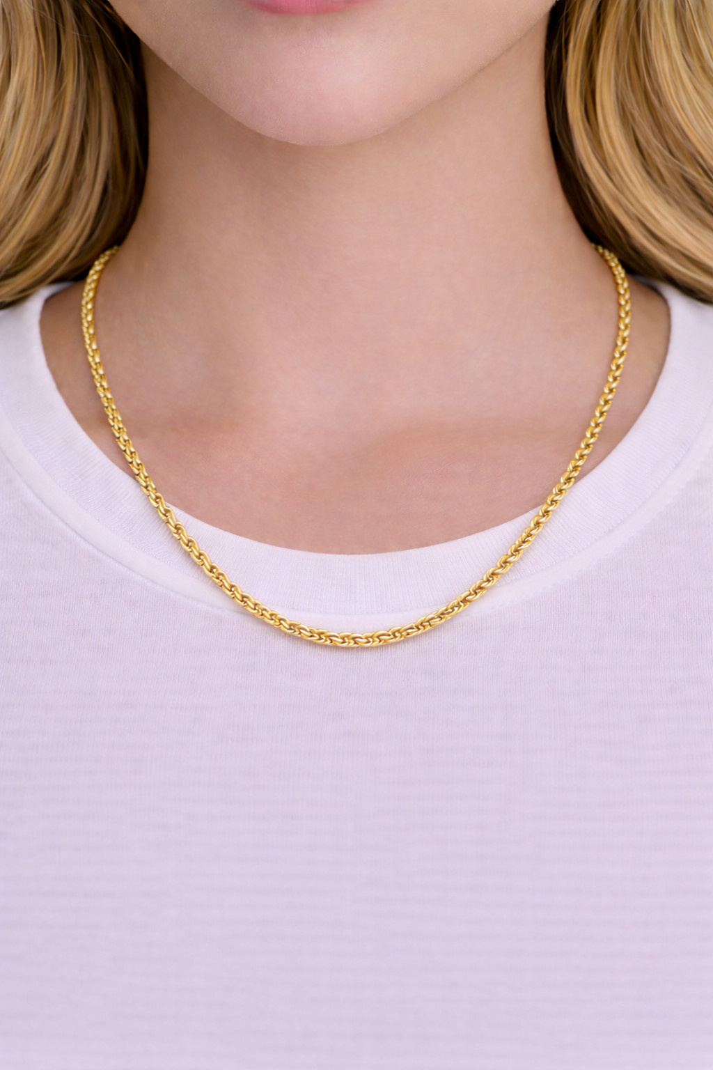 Italian 1/200 14k Yellow Gold Overlay Rope Chain Necklace Bracelet Set Cadena