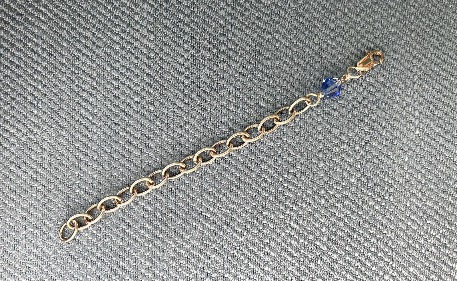 Sterling silver and Swarovski crystal chain extender with lobster claw clasp