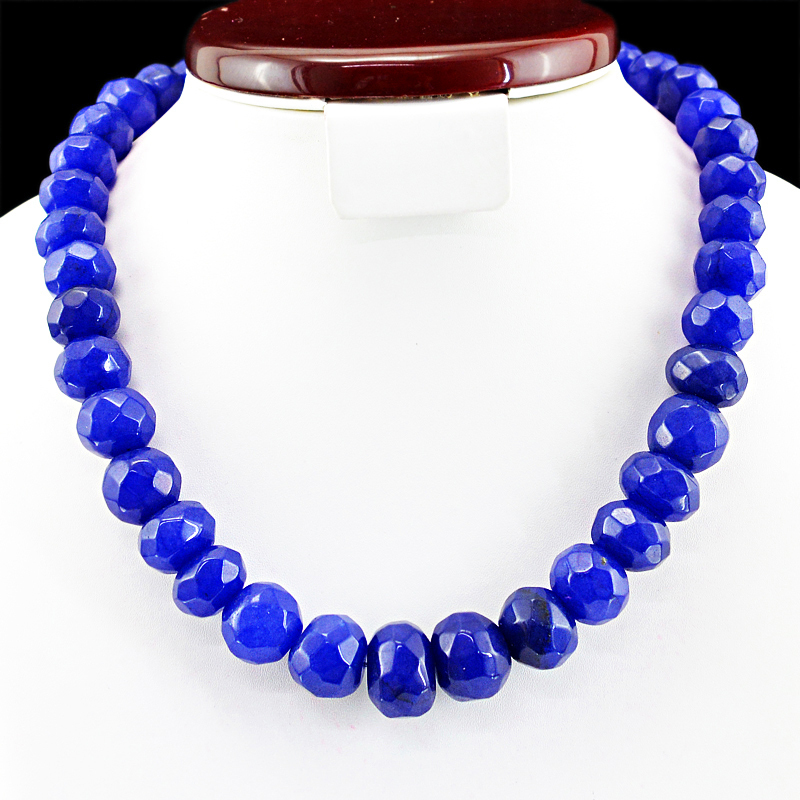 790.50 CTS EARTH MINED FACETED ROUND ENHANCED SAPPHIRE BEADS NECKLACE (RS)
