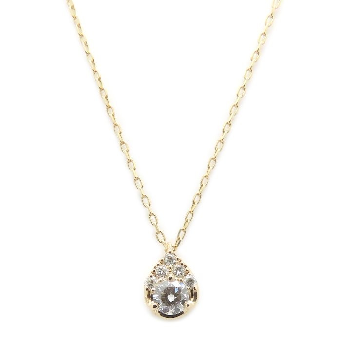 Ponte Vecchio Teardrop 10K Yellow Gold Necklace Diamond 0.09ct /295430