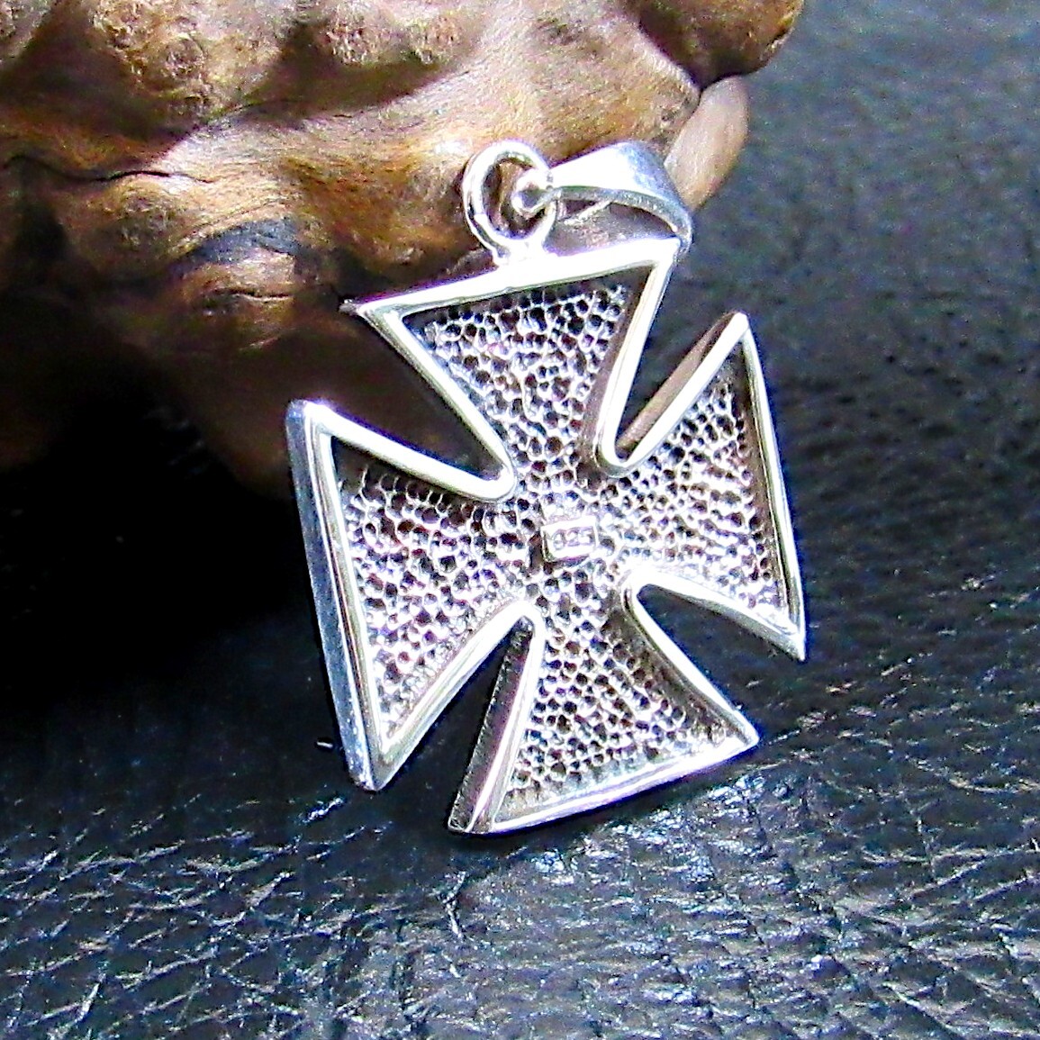 Handcrafted Solid 925 Sterling Silver Iron Cross (Croix Pattee) Pendant
