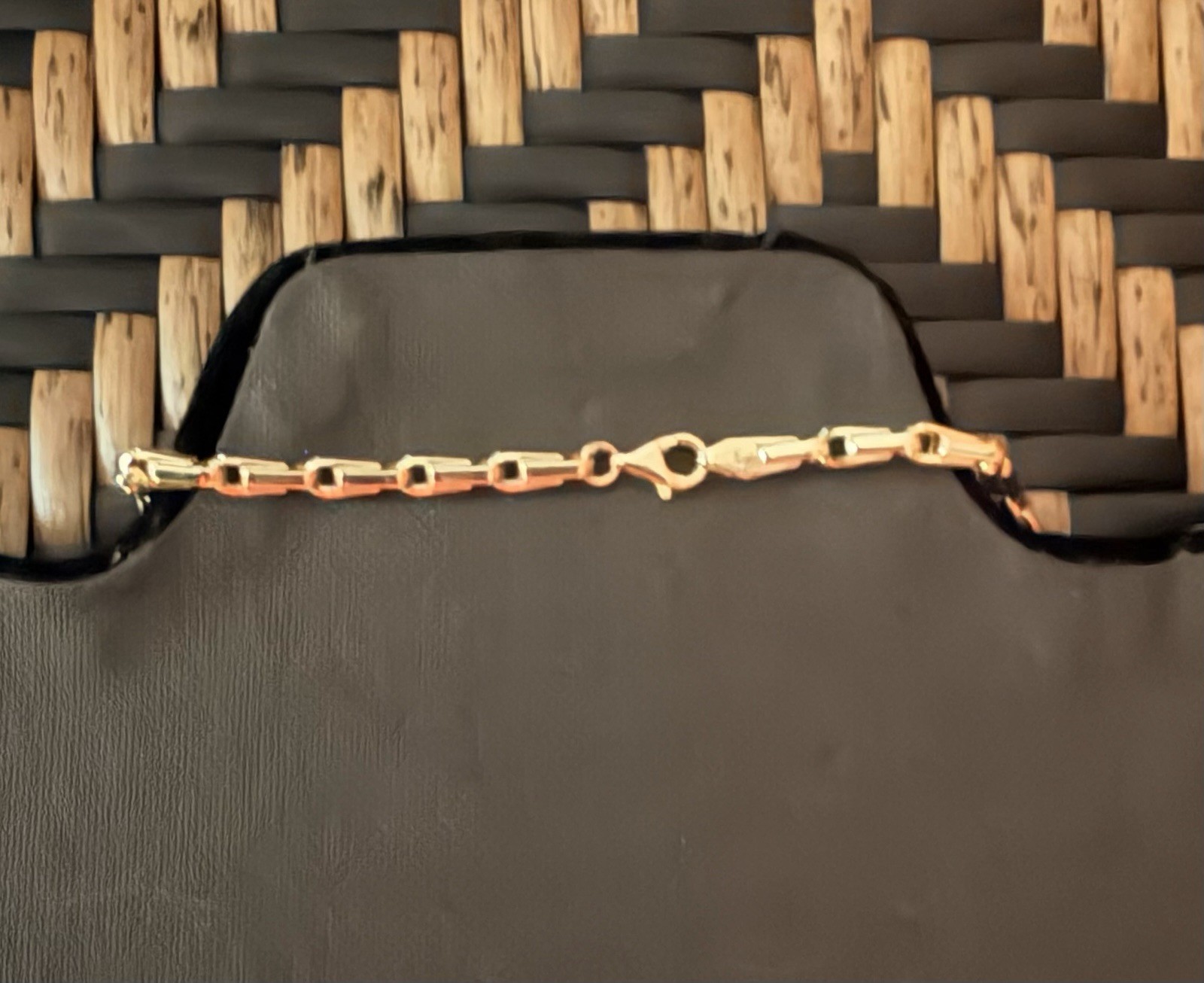 Estate Statement Necklace 14k Yellow Gold Marked Bar Link-24” Matinée Length-16g