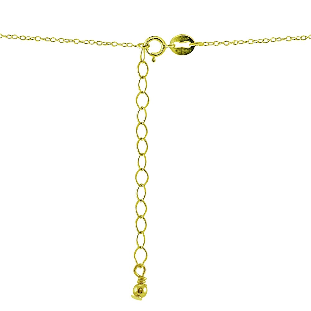 Yellow Gold Flash Sterling Silver Diamond-Cut 8mm & 10mm Sliding Beads Necklace