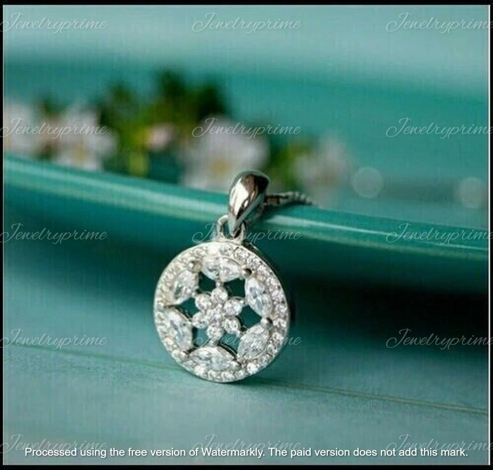 1.50Ct Round Cut Lab Created Diamond Women’s Round Pendant 14K White Gold Over