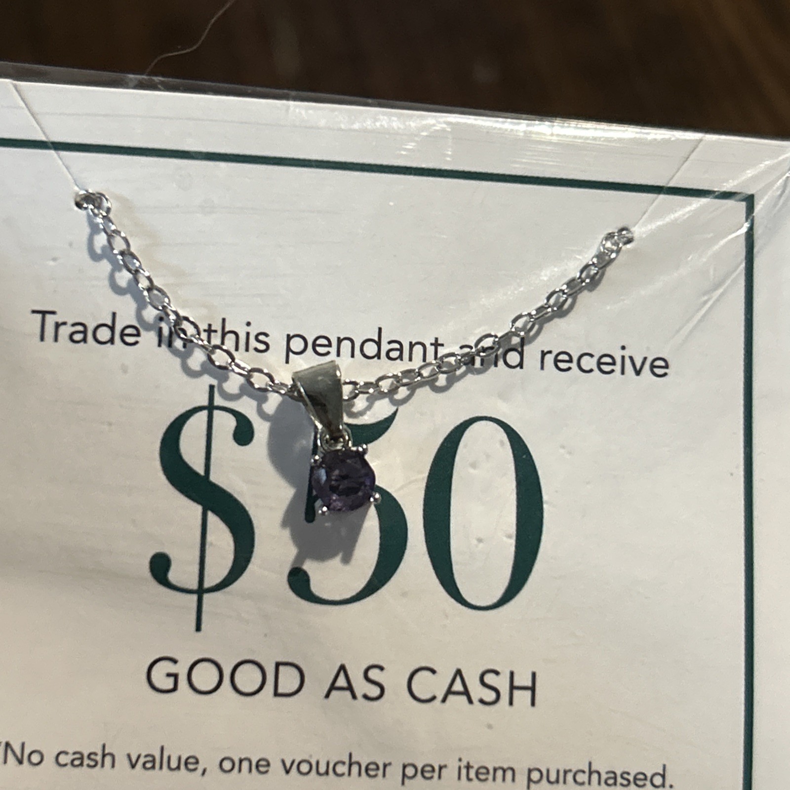 Effy Necklace Amethyst Lavender Pendant NEW IN PLASTIC Unopened Silver Tone