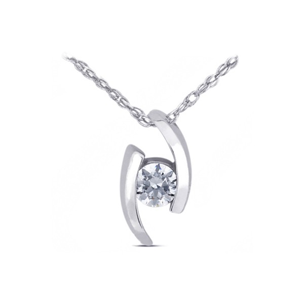 3/4 CT I SI1 Round Cut Earth Mined Certified Diamond 14k Gold Solitaire Pendant