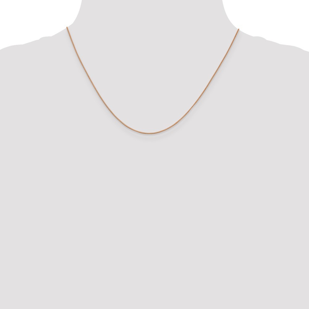 10k Rose Gold .70mm Box Chain Necklace 18″ 1.8gm