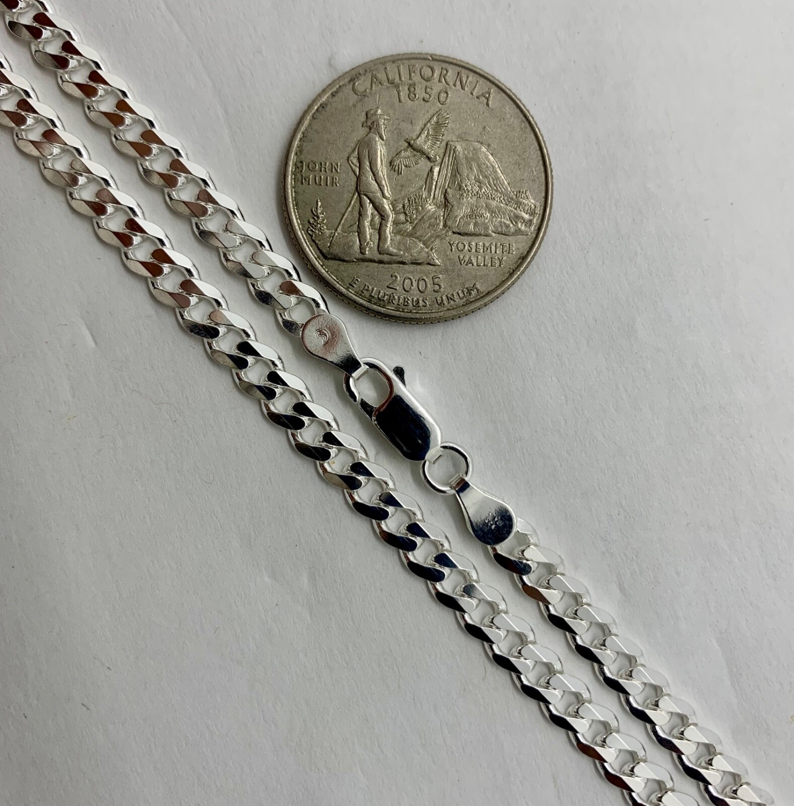 925 Sterling Silver 4mm Cuban Link Chain Necklace Men’sWomen’s 16-36″ made Italy