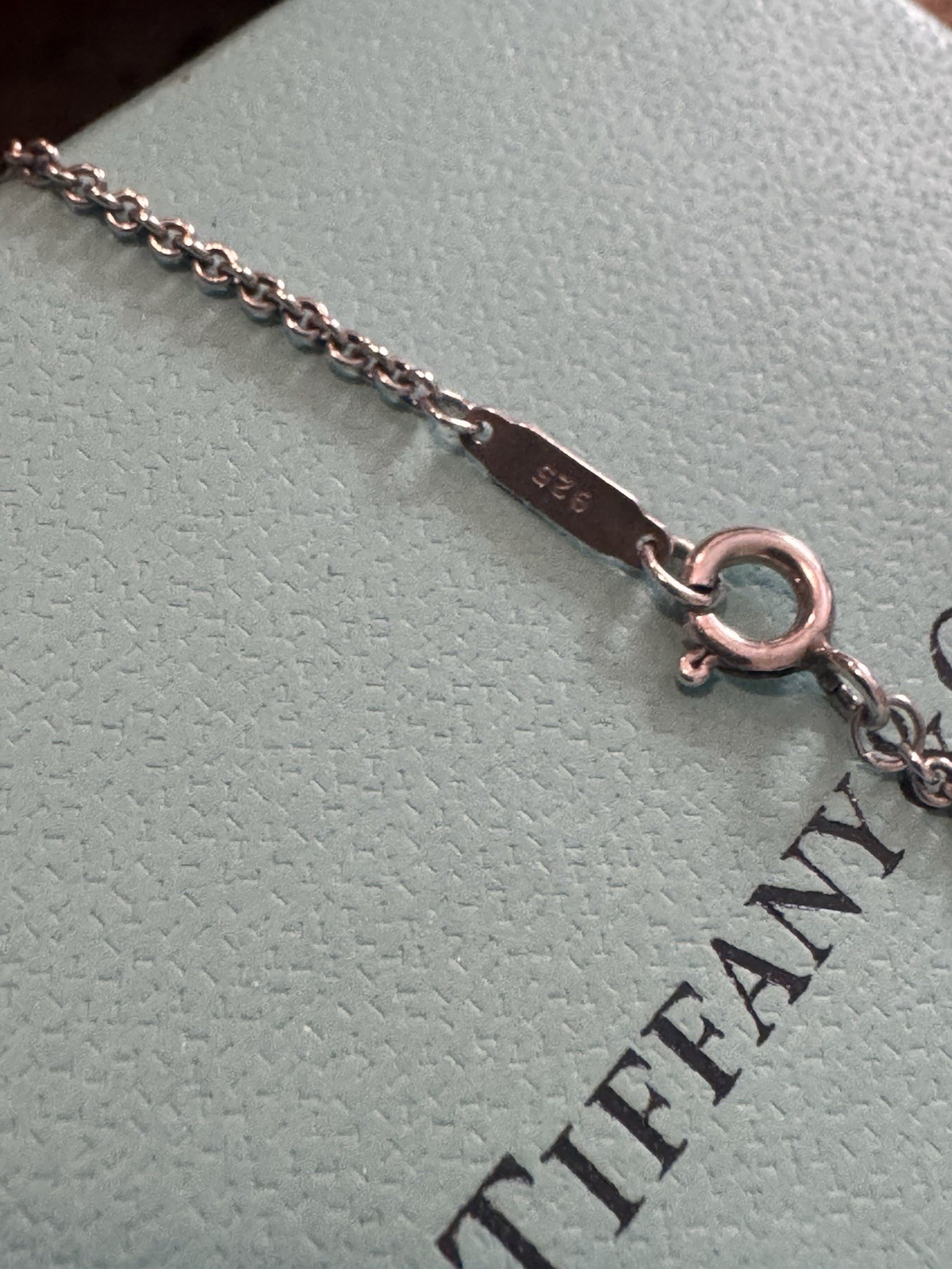 Tiffany Double Heart Charm Necklace Vintage Y2K Silver 925