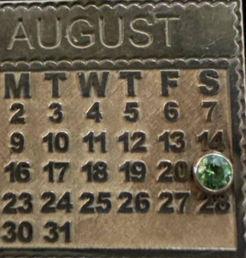 Birthday birthstone 925 necklace calendar month of August pendant green stone