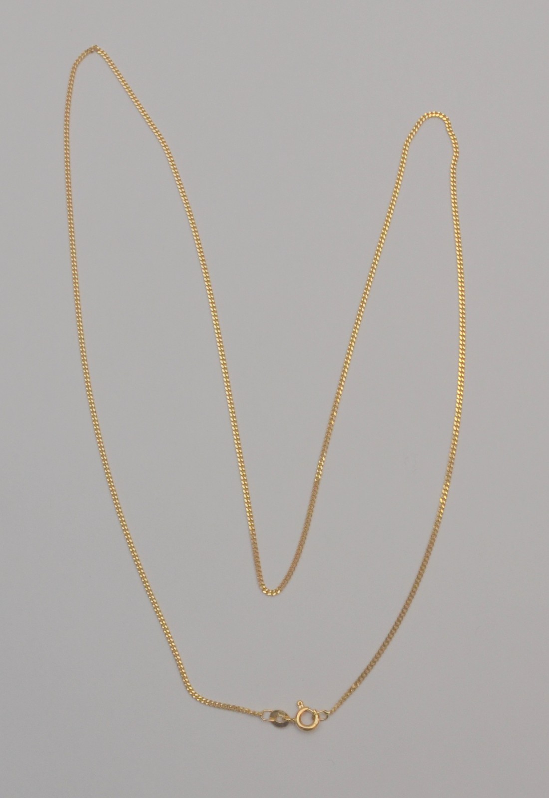 18K Yellow Gold Cuban Link Chain Necklace 1.4mm 23.5” C8