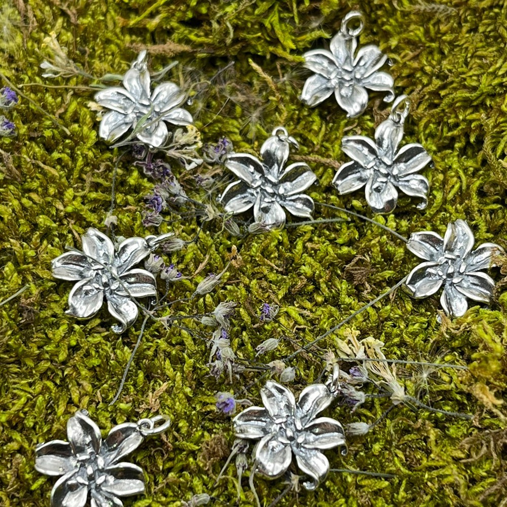 Sterling Silver Lily Flower Charm Necklace