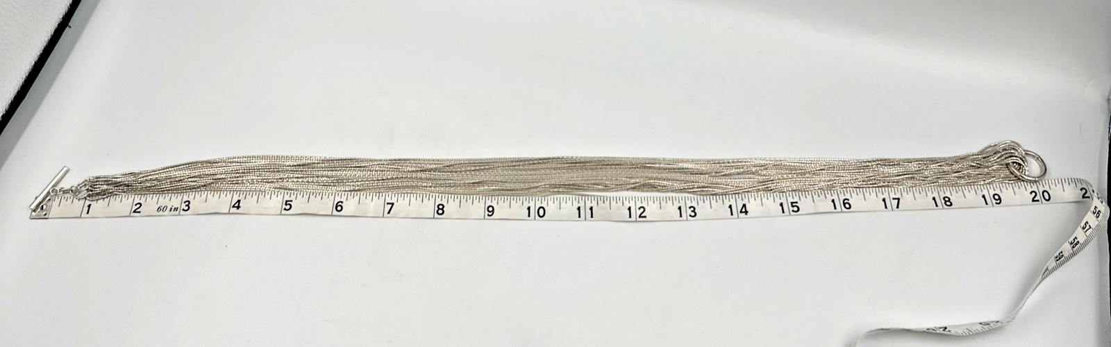 Vtg Stunning Milor Italy Multistrand Sterling Silver Necklace Toggle Clasp 47.7g