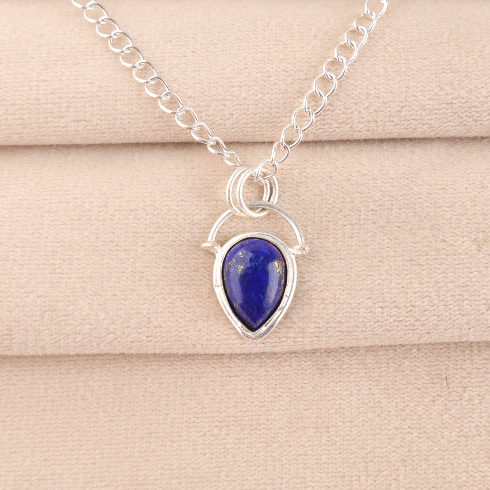925 Silver Lapis Lazuli Gemstone Jewelry Handmade Pendant 1.01″For Birthday Gift