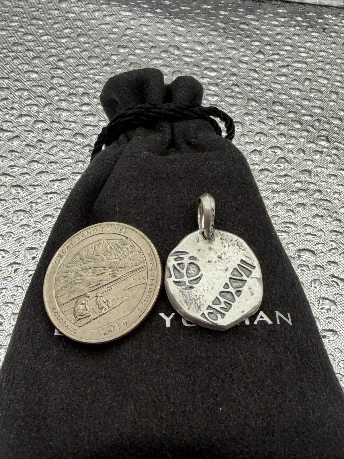 David Yurman Sterling Silver Shipwreck Coin Amulet Pendant